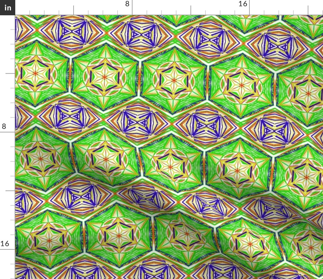 Radiant Starry Hexagon Tiles