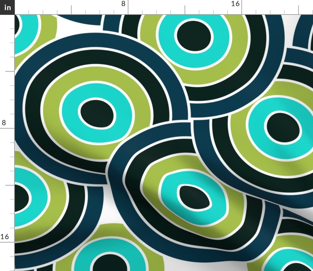 Circles in Blue and Green Ocean Colors by kedoki