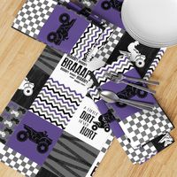 4 Wheel/ATV/A little Dirt Never Hurt - Wholecloth Cheater Quilt - Purple