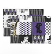 4 Wheel/ATV/A little Dirt Never Hurt - Wholecloth Cheater Quilt - purple