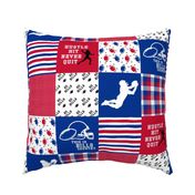 Football//Hustle Hit Never Quit - Bills - Wholecloth Cheater Quilt