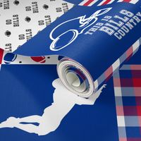 Football//Hustle Hit Never Quit - Bills - Wholecloth Cheater Quilt