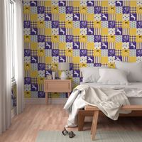 Football//Hustle Hit Never Quit - Vikings - Wholecloth Cheater Quilt - Rotated