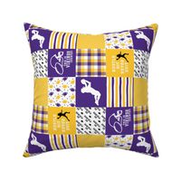 3 inch Football//Hustle Hit Never Quit - Vikings - Wholecloth Cheater quilt - Rotated