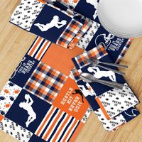 Football//Hustle Hit Never Quit - Bears - Wholecloth Cheater Quilt - Rotated