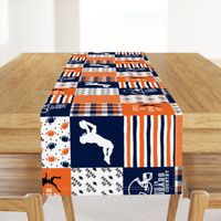 Football//Hustle Hit Never Quit - Bears - Wholecloth Cheater Quilt - Rotated