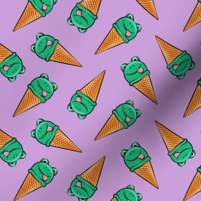 frog icecream cones (toss)  purple