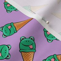 frog icecream cones (toss)  purple