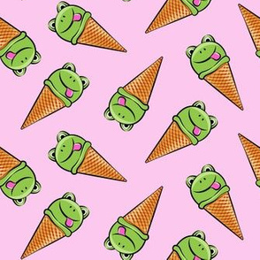 frog icecream cones (toss) pink