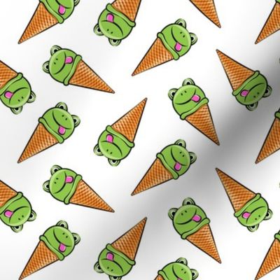 frog icecream cones (toss) white