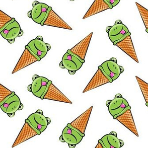 frog icecream cones (toss) white