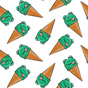 frog icecream cones (toss)  dark green