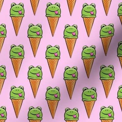 frog icecream cones on pink