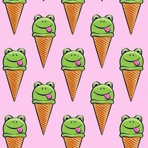 frog icecream cones on pink