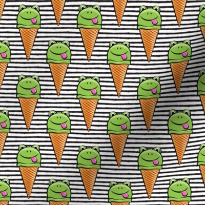 frog icecream cones on black stripes