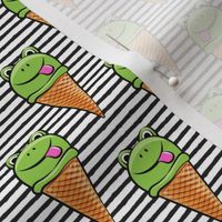 frog icecream cones on black stripes