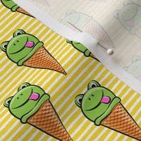 frog icecream cones on yellow stripes