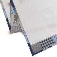 Ducks & Trucks - Navy/Baby Blue - Wholecloth Cheater Quilt 