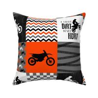 Motocross//A little Dirt Never Hurt - Florescent Orange - Wholecloth Cheater Quilt