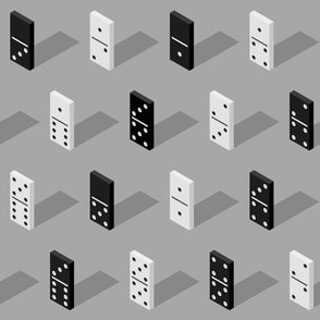 black And White Isometric Bones Dominoes