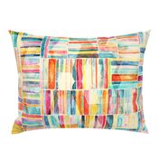 Summer Pastel Geometric and Striped Abstract on cream
