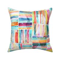 Summer Pastel Geometric and Striped Abstract on white