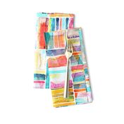 Summer Pastel Geometric and Striped Abstract on white