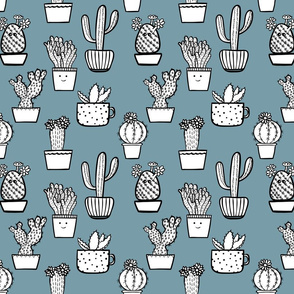 Doodle hand drawn cactuses 