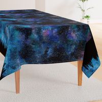 Starry night bordure Watercolor - a forest with a night sky full of stars