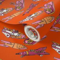 Nifty Fifties Tin Toy Rocket Ships