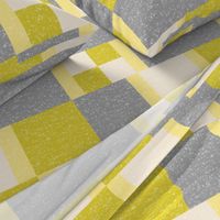 Yellow, chartreuse, cream + gray, white-flecked color block by Su_G_©SuSchaefer