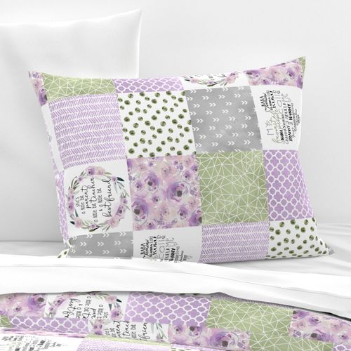 Purple Grandmother - Wholecloth Cheater Quilt - Rotated