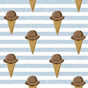 chocolate ice cream cones stripes summer beach food  blue