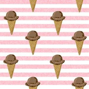 chocolate ice cream cones stripes summer beach food  pink