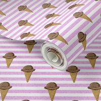 chocolate ice cream cones stripes summer beach food  purple