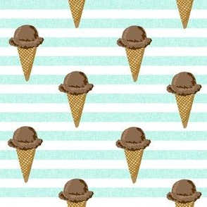 chocolate ice cream cones stripes summer beach food  mint