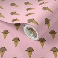 chocolate ice cream cones stripes summer beach food  pink solid