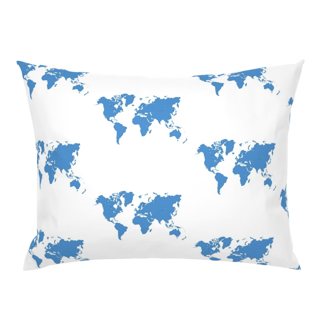 World map, blue, 8 in repeat