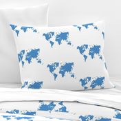 World map, blue, 8 in repeat