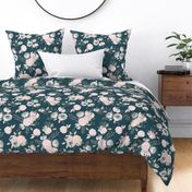 teal blush floral - medium size