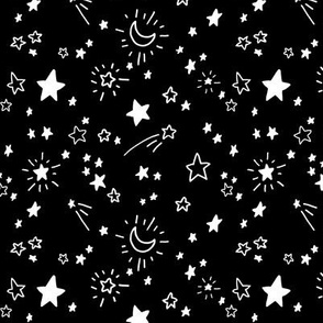 Freehand Stars #1 in white on black