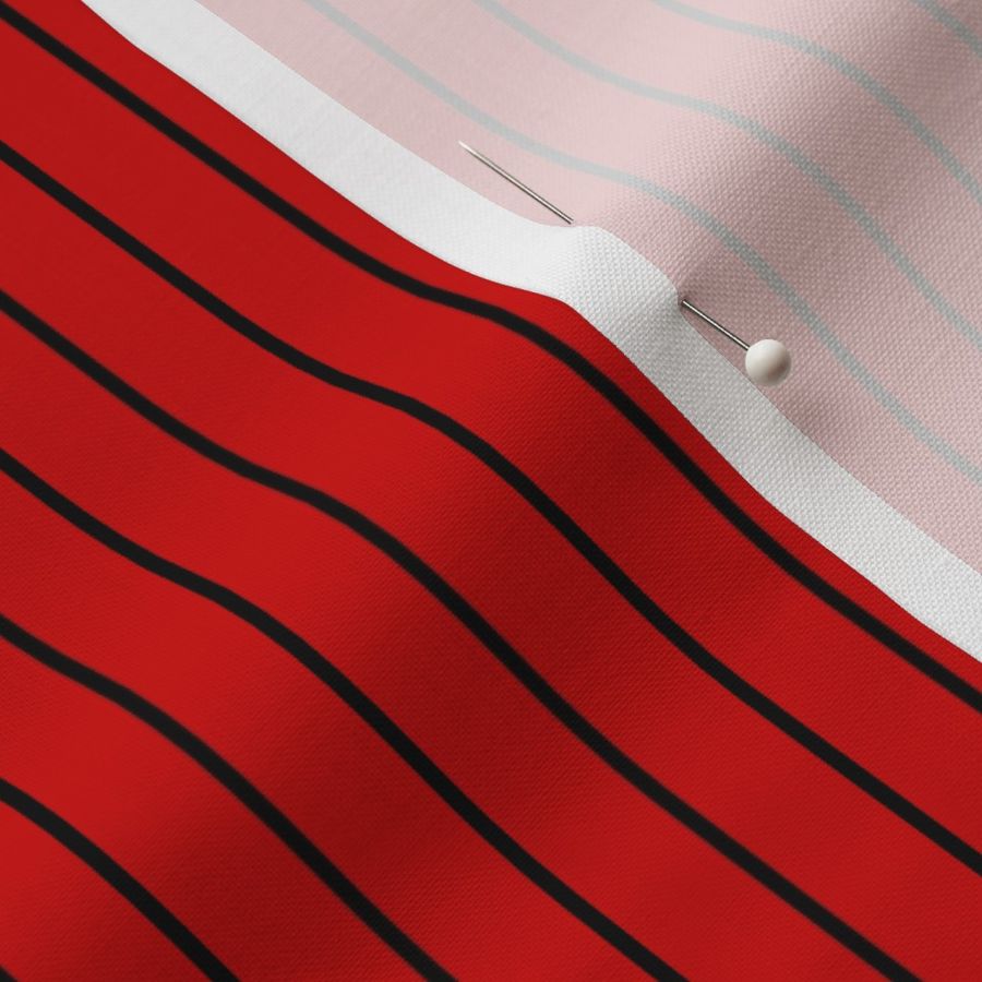 Red cloth black pinstripes