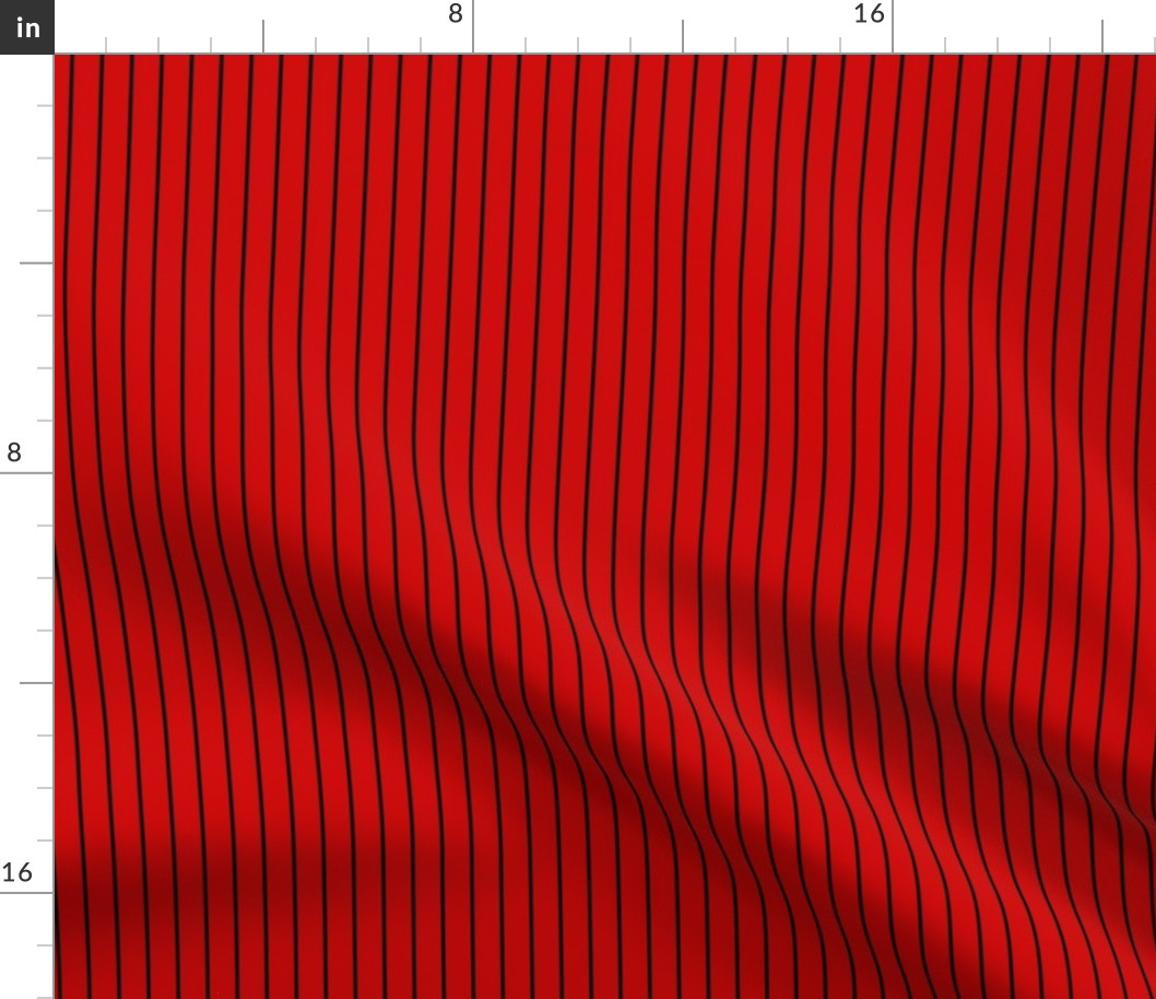 Red cloth black pinstripes