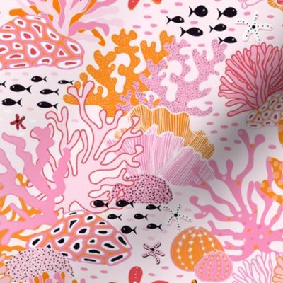 coral reef - pink and orange