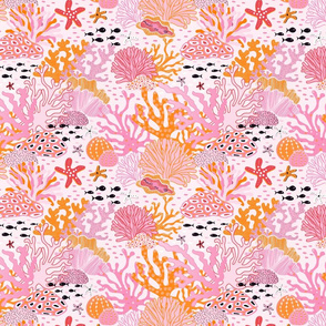 coral reef - pink and orange