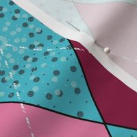 Argyle Diamond Bunting, Pink, Aqua