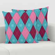 Argyle Diamond Bunting, Pink, Aqua