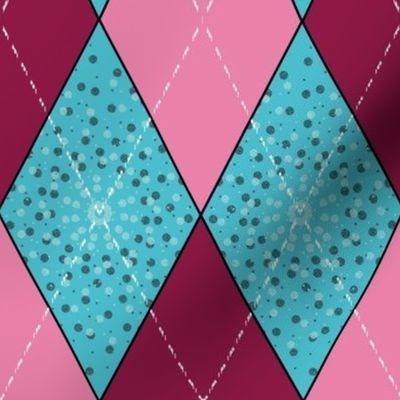 Argyle Diamond Bunting, Pink, Aqua