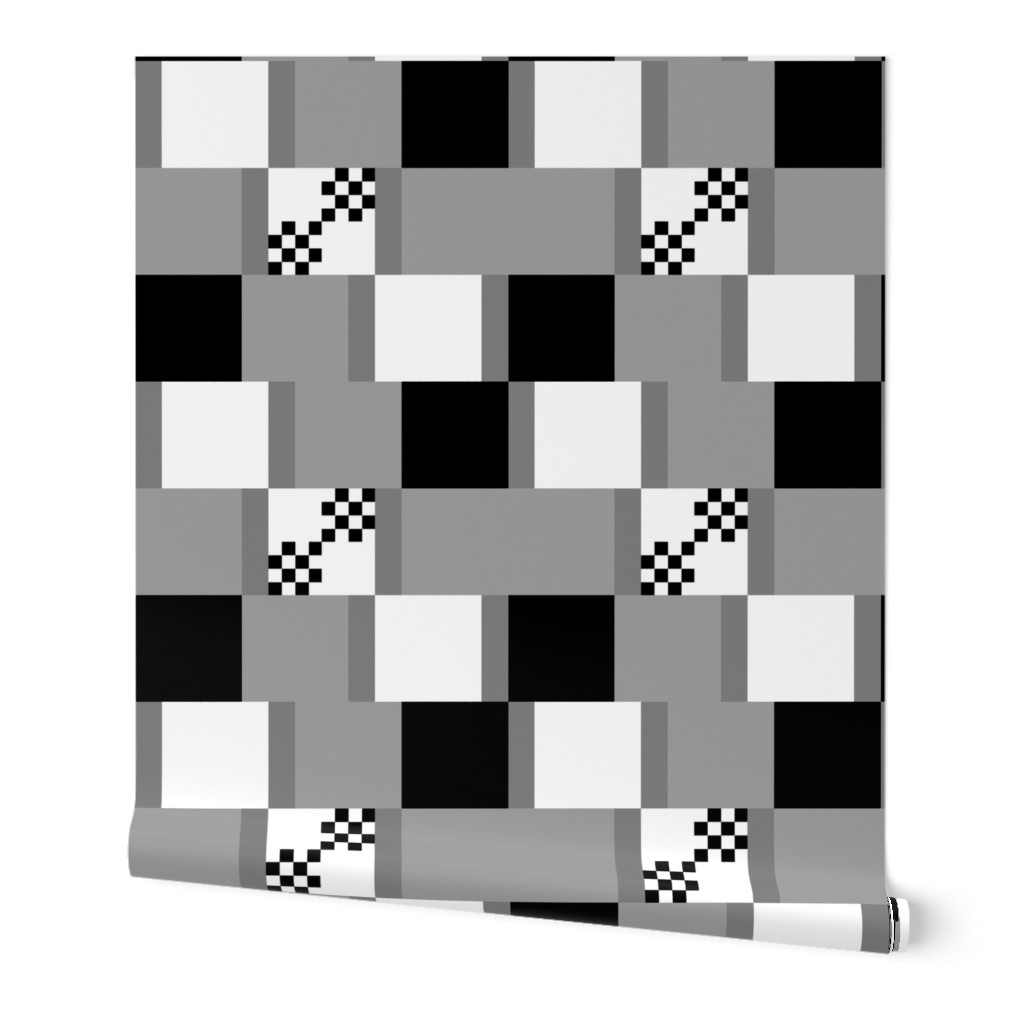 Bauhaus black, white, grays + racing flags 2 by Su_G_©SuSchaefer