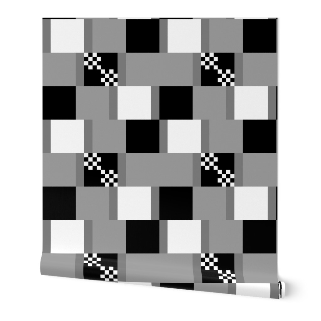 Bauhaus black, white, grays + racing flags 1 by Su_G_©SuSchaefer